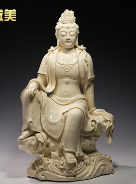 陶瓷海浪供奉菩萨摆件观音佛像