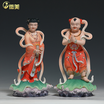 微美陶瓷10至16寸金童玉女佛像