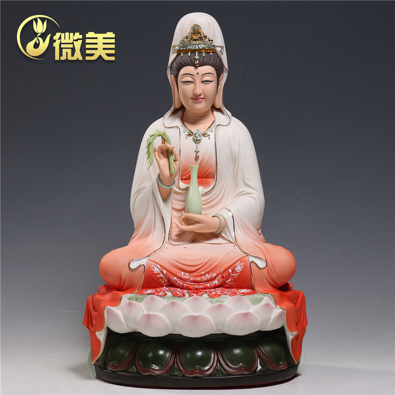 陶瓷供奉娑婆三圣观音如来佛像