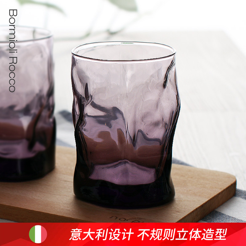 欧洲进口创意玻璃水杯威士忌酒杯洋酒杯啤酒杯杯子烈酒杯蓝色