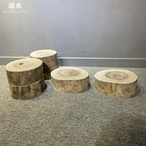 木墩凳原木去皮打磨底座木头雕刻材料实木树桩原创设计边几墩子