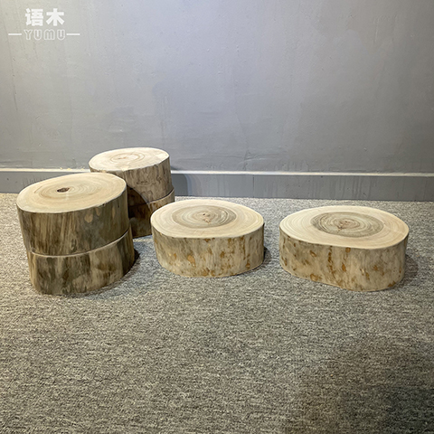 木墩子树桩底座小桌茶几面板雕刻材料原创设计矮凳子去皮打磨