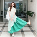 法式蕾丝连衣裙半身裙套装女夏2025新款高级感重要场合绝美两件套，女装套装/套裙，2C018