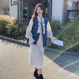 小香风马甲连衣裙套装女2025秋新款法式超好看气质衬衫长裙两件套，女装套装/套裙，2C018