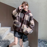 已出货格纹毛呢90绒羽绒服2C018-8956-P265-K388，女装羽绒服，2C018