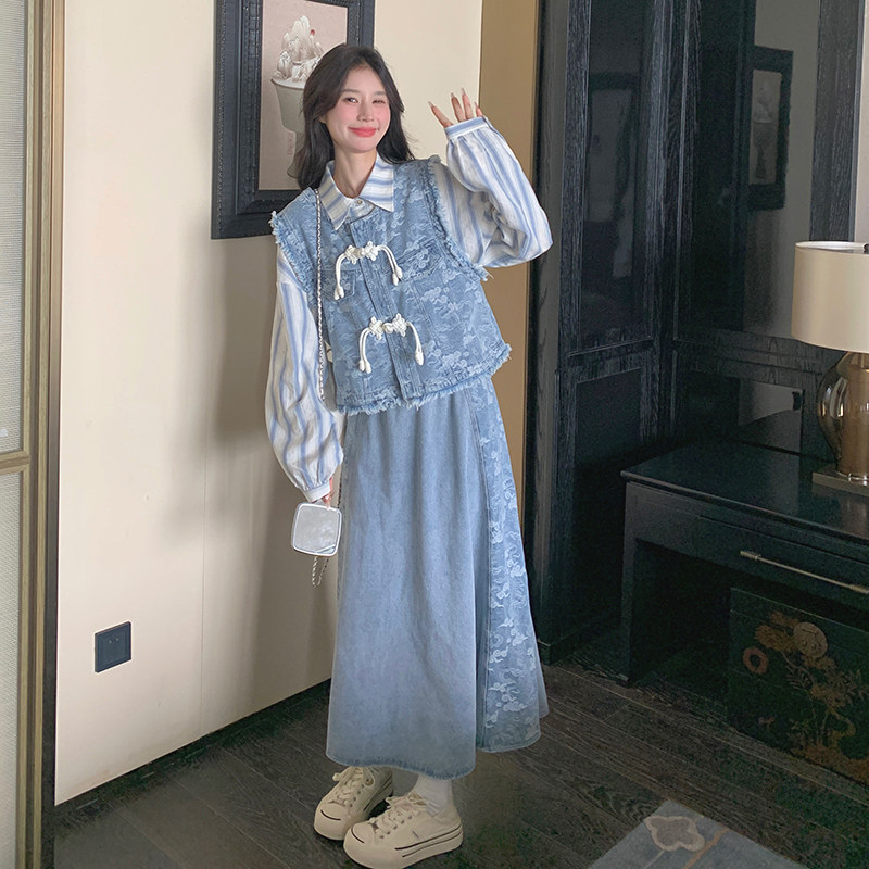 春装新款数据好牛仔马甲三件套2C018-8909-P185-K258,女装套装/套裙,2C018