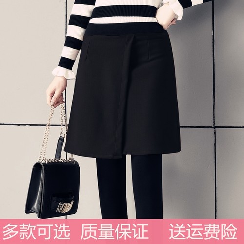 夏季春秋薄款2024新款假两件打底裤裙裤外穿女带裙连裤裙显瘦一体