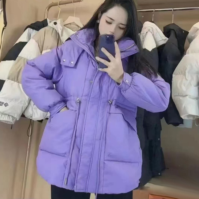 反季清仓大促！羽绒服女短款时尚韩版抽绳收腰显瘦白鸭绒羽绒外套