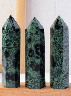 天然水晶孔雀眼水晶柱水晶原石打磨水晶单尖六棱柱家居客厅摆件