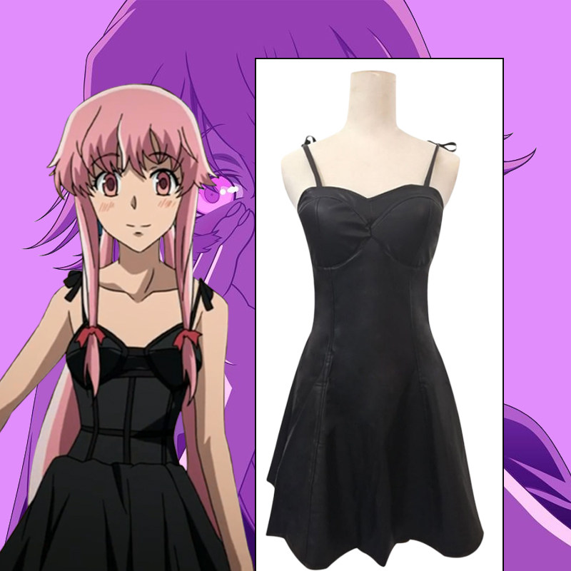 未来日记cosplay 我妻由乃 cos服动漫二次元角色扮演服黑色皮裙女