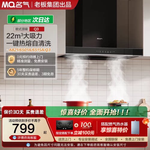 名气欧式油烟机热熔自清洁