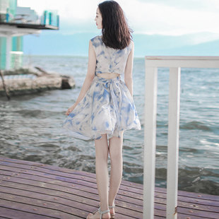 裙子超仙雪纺连衣裙海南三亚沙滩裙海边度假 2024夏季 新款 女装 短款