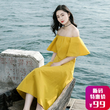 夏季新款女装超仙小个子中长裙连衣裙越南芽庄旅游海边度假沙滩裙