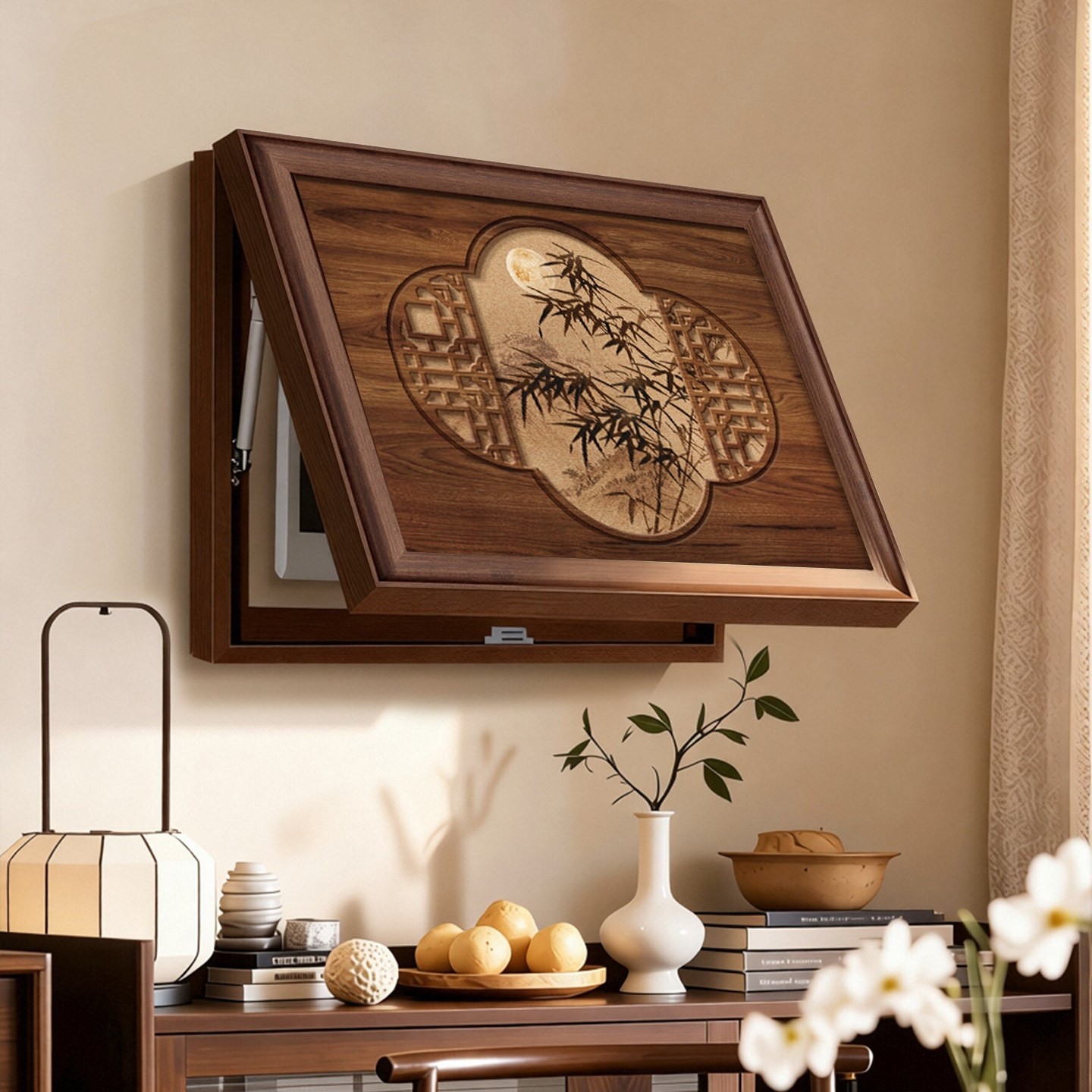 宋代美学电表箱装饰画国风复古配电箱遮挡挂画高级感电闸弱电箱画,家居饰品,现代装饰画,淘宝优惠券,粉丝福利购,淘宝优惠卷