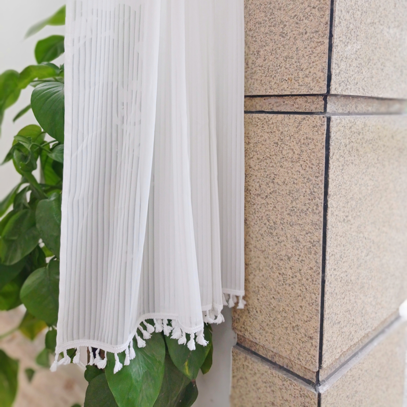 梦幻垂直帘竖条纹透光白纱