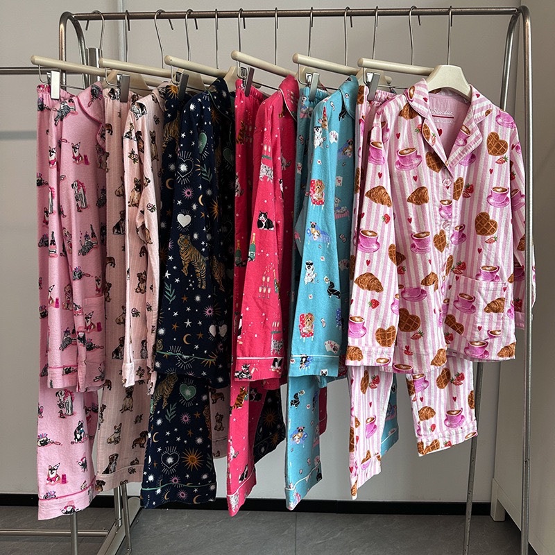 PJS女士秋冬睡衣家居服套装