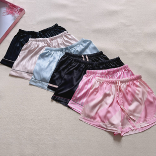 欧美风明星同款丝质缎面柔软亲肤单裤子女士睡裤睡衣家居服带盒子