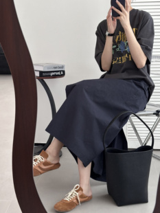 高腰显瘦A字半身裙裤 女2026春夏新款 潮0827 裙裤 韩系95棉麻中长款