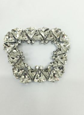 2025春夏新款箱包单鞋女鞋银底玻璃水钻配饰/一对