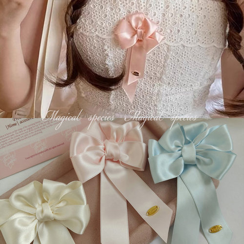 龙心同款甜美蝴蝶结胸花配饰