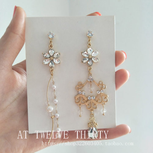 原宿风蔷薇花朵显瘦不规则耳夹