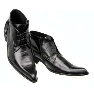 新款男靴子韩版短靴潮流冬季保暖毛里尖头皮靴时尚英伦发型师男鞋