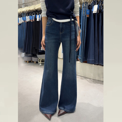 IEZ直筒加绒牛仔裤女2025冬季款