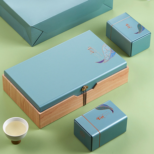 高端铁罐绿茶安吉白茶龙井茶碧螺春通用茶叶礼盒包装盒空盒子定制