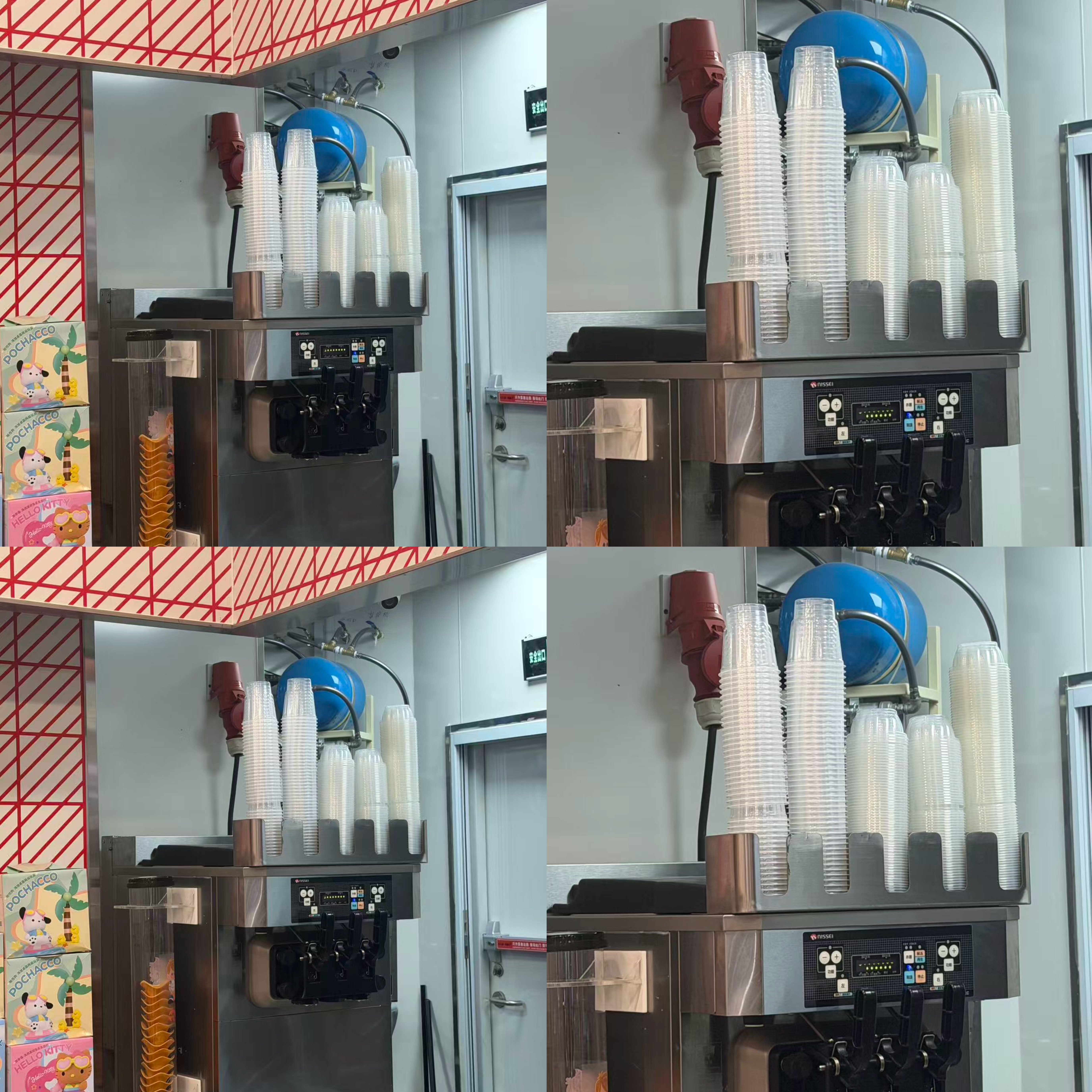 连锁快餐店餐厅用圣代机上方圣代杯圣代杯盖收纳杯架凯峰