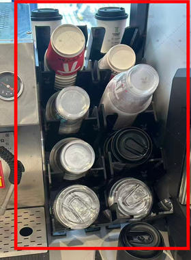 商用肯德基黑色杯架/KFC可乐杯架/必胜客斜四格分杯架/纸杯架凯峰