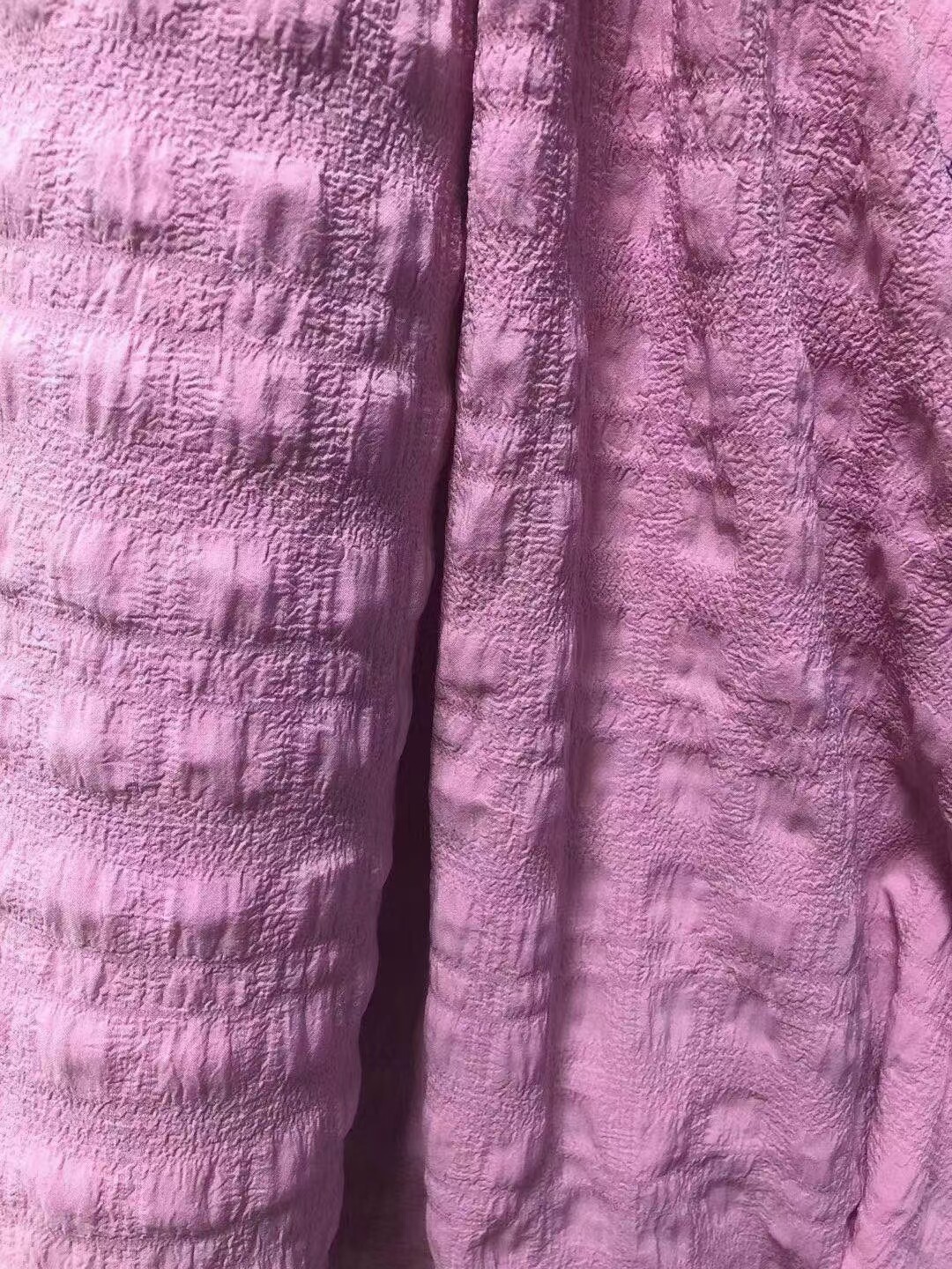 纯素色压皱泡泡格纹雪纺布料夏季上衣服装打底连衣裙短裤面料