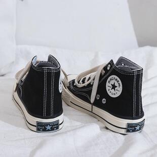 女学生1970高帮系带韩版 帆布鞋 球鞋 ing潮款 夏季 百搭板鞋 新款