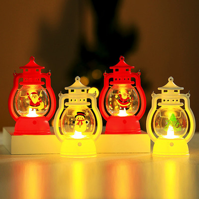 新款圣诞节LED发光手提小油灯