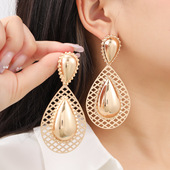 Waterdrop Pendant Stone Vintage Flower Leaf Earrings 耳饰