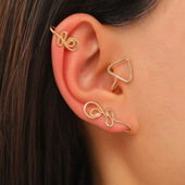 simple line earclip Adjustable Punk twist overlay earrings