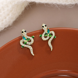 Silver needle snakelike bamboo leaf exquisite earrings 耳钉