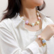 colored handmade star Dopamine vacation style bead necklace