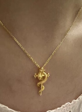 Cross scepter spirit snake pendant light luxury necklace