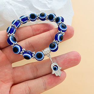 欧美跨境手饰Vintage Blue Eye Beads Fashion Evil Eye Bracelet