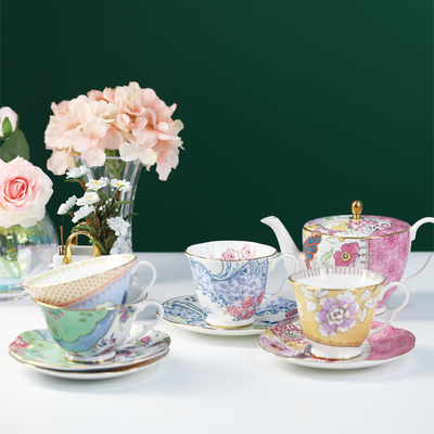 Wedgwood釉下彩骨粉骨瓷茶杯碟