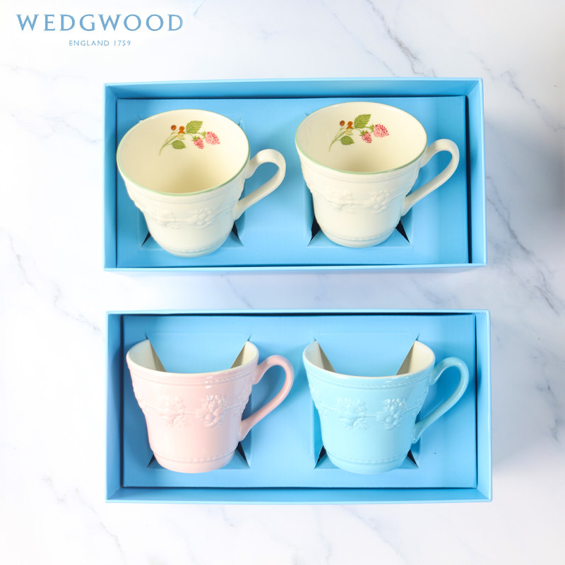 现货正品英国Wedgwood假日树莓陶瓷浮雕水杯马克杯茶杯礼物咖啡杯