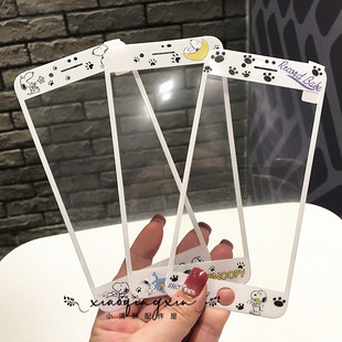 8plus全屏手机彩膜男女SE2 8动漫钢化玻璃贴膜iPhone6 卡通史努比适用苹果6s