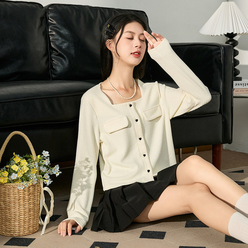 甜美短款女衬衫唐狮新款