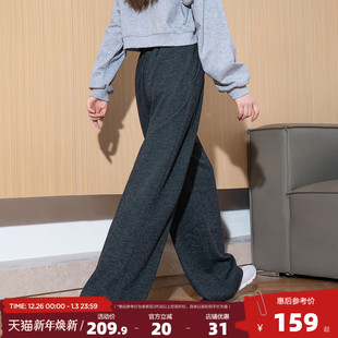 灰色糯米裤 唐狮25春秋季 女加绒加厚垂感阔腿百搭长裤 休闲裤 新款