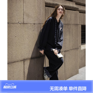 唐狮2026秋冬季女套装两件套卫衣女连帽v领印花裤子套装好看