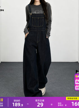 唐狮牛仔背带裤女2026秋季