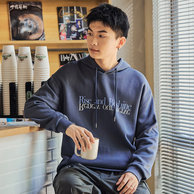 唐狮2024春秋季新款卫衣男士连帽衫长袖黑色宽松美式青少年上衣潮