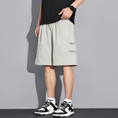 新款 宽松直筒薄款 休闲短裤 唐狮25夏季 男百搭工装 裤 男生五分裤 子潮