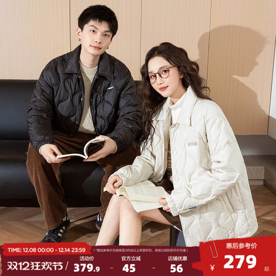 唐狮2025冬季情侣装羽绒服男女轻薄款翻领上衣百搭休闲宽松外套潮