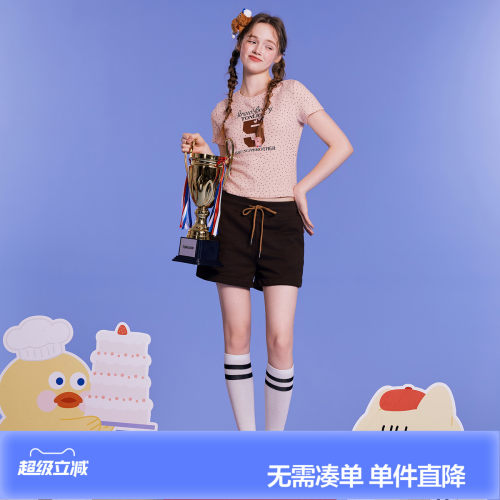 【Brunch Brother联名】唐狮短袖T恤女2026波点设计感运动风好看
